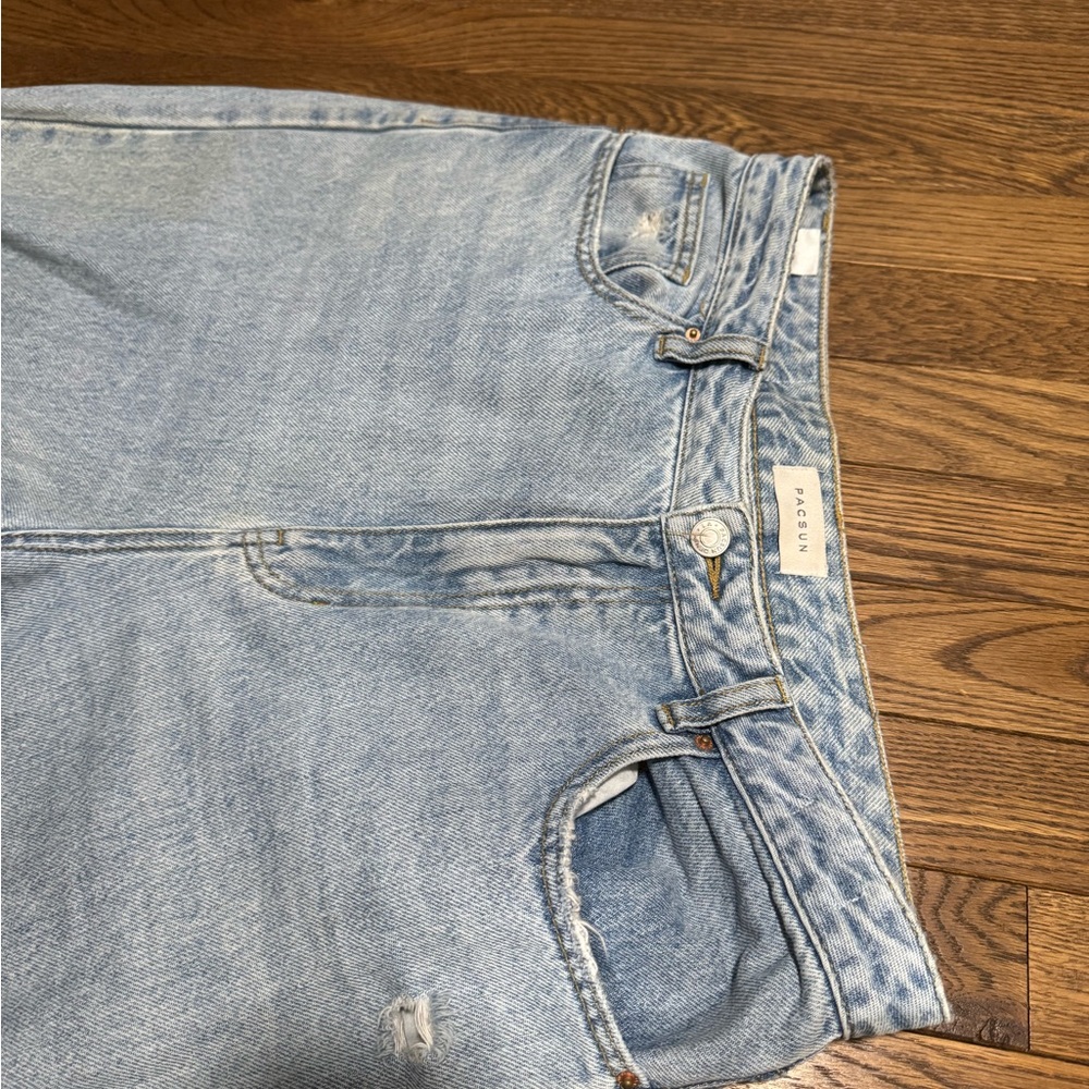 Agolde Blue Boyfriend Jeans Light Wash Distressed